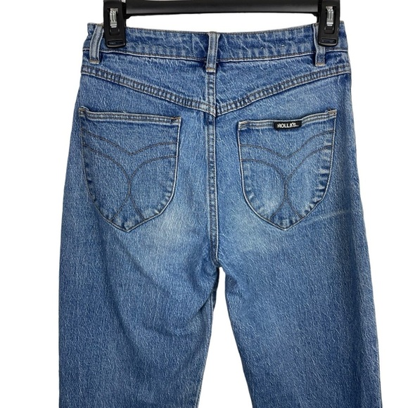 Rolla’s | Blue High Rise Classic Straight Raw Hem Jeans - Picture 5 of 9